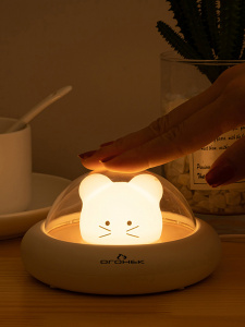 Ночник детский аккумуляторный мышка Огонёк OG-LDP21 Теплый желтый